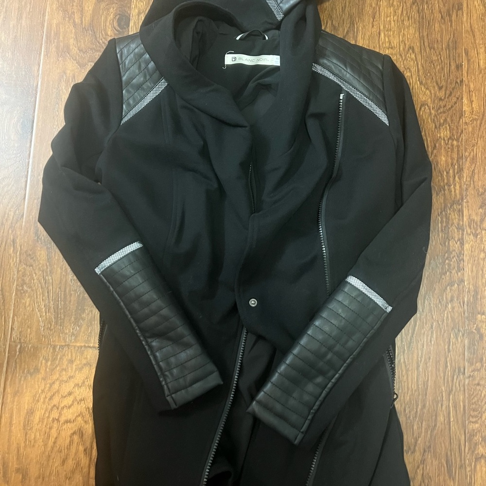 Blanc noir asymmetrical hooded jacket.  Size XS.  Brand new.  Worn once.